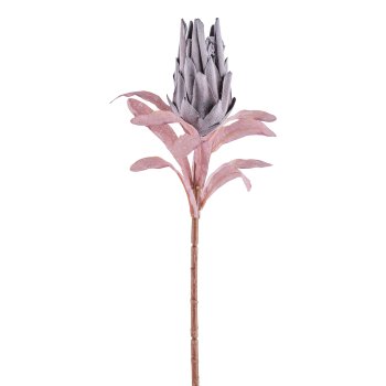 Schaumstoff Protea Zweig 50cm, Mauve