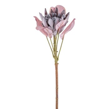 Foam protea branch 52cm, mauve