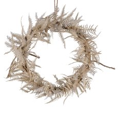Dried flower wreath, fern, w.hanger 28x28x4cm, vanilla