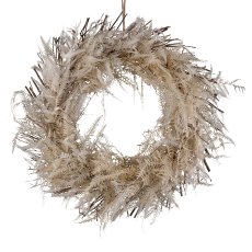 Dried flower wreath, fern, w.hanger 46x46x9cm, vanilla