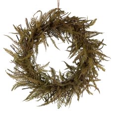 Dried flower wreath, fern, w.hanger 46x46x9cm, moss