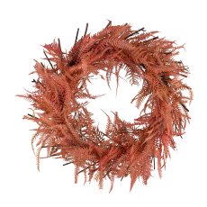 Dried flower wreath, fern, w.hanger 46x46x9cm, cinnamon