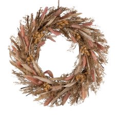 Dried flower wreath 46x46x9cm, pink pepper
