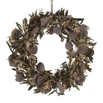 Dried flower wreath 46x46x9cm, mud