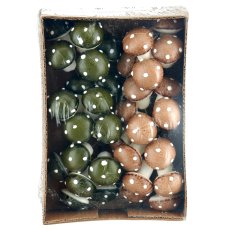 Foam mushrooms with wire for sticking, 3cm, dark green