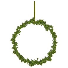 Schaumstoff Dekoring Mistelblatt mit Samtbezug, 23x23x3cm, moos