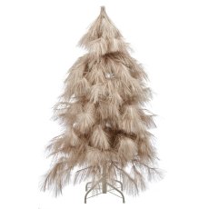 Pampasgras Tannenbaum auf Metallgestell KD, 120x70x70cm, champagner, Lepuro