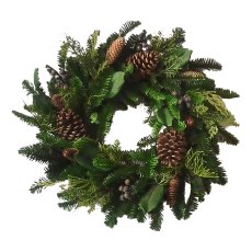Fir wreath with cones, 60x10cm, green
