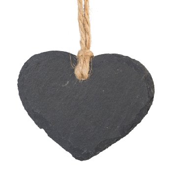 Slate Heart Pendant, 15x12x0,5cm, Old No.400505-00