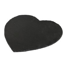 Schiefer Herz Platte, 30x30cm, schwarz