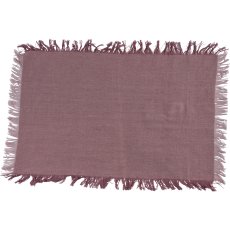Fabric placemat herringbone, with fringes, 33x48cm, pale pink