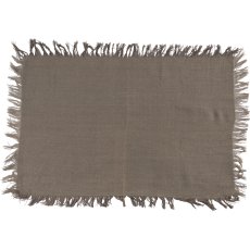 Fabric placemat herringbone, with fringes, 33x48cm, brown