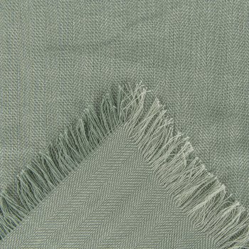 Fabric placemat herringbone, with fringes, 33x48cm, green