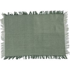 Fabric placemat herringbone, with fringes, 33x48cm, green