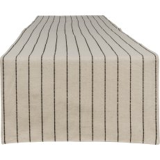 Cotton table runner, striped, 40x180cm, natural