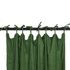 Baumwoll Vorhang GAUZ, mit Schlaufen, 140x240cm, dunkelgrün
