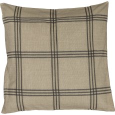 Cotton cushion, chequered double, 45x45cm, grey