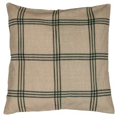 Cotton cushion, chequered double, 45x45cm, green