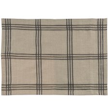 Cotton placemat, chequered double, 33x48cm, grey