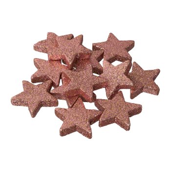 Glitter Star, 4x4x0,7cm, Pink, 12/Poly