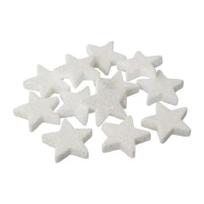 Glitter Star, 4x4x0,7cm, White, 12/Poly