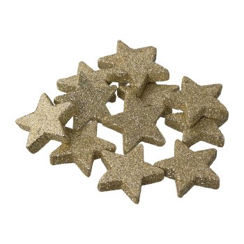 Glitter Star, 4x4x0,7cm, Champagne, 12/Poly