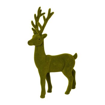 Flocked Stag, 18,5x12x3cm, jade