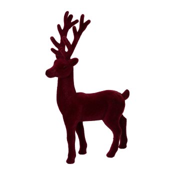 Flocked Stag, 29x17,5x5cm, Ruby