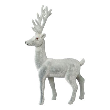 Flocked Stag, 29x17,5x5cm, grey