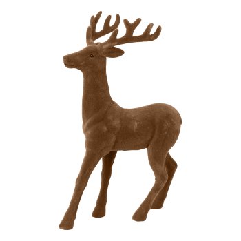 Flocked Stag, 46x30x9cm, brown