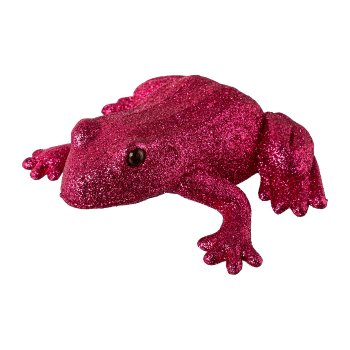 Frosch glizernd pink im Poly 15x16x5,5cm