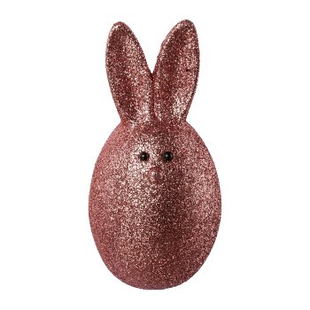 Bunny glitter pink in poly 6x6x13cm