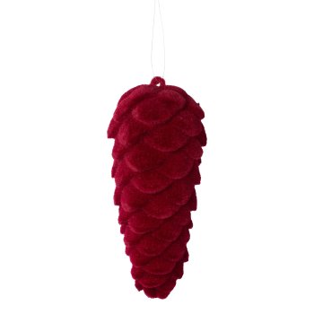 Plastic hanger cone flocked, 12,5cm, bordeaux