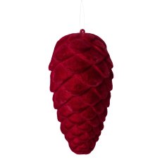 Plastic hanger cone flocked, 25cm, bordeaux