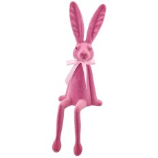 Dekohase JEFFREY mit Satinschleife, KH, geflockt, 12x12x38cm, mauve