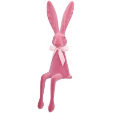 Dekohase JEFFREY mit Satinschleife, KH, geflockt, 18x18x60cm, mauve
