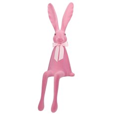 Dekohase JEFFREY mit Satinschleife, KH, geflockt, 28x28x92cm, mauve