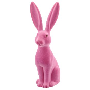 Dekohase JEFFREY, stehend, geflockt, 10x15x43cm, mauve