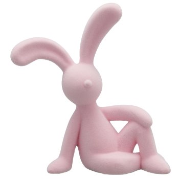 Dekohase JEFFREY, sitzend, geflockt, 16x8x23cm, hellrosa