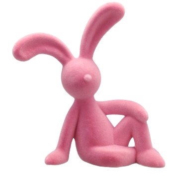 Dekohase JEFFREY, sitzend, geflockt, 16x8x23cm, mauve