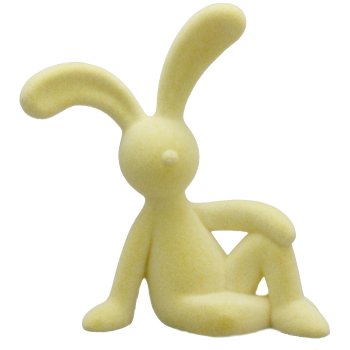 Dekohase JEFFREY, sitzend, geflockt, 16x8x23cm, hellgelb