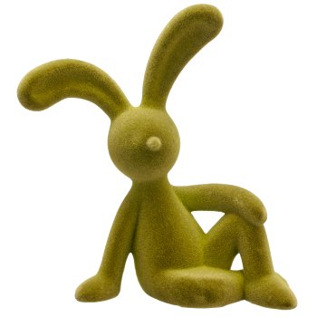 Dekohase JEFFREY, sitzend, geflockt, 16x8x23cm, grün