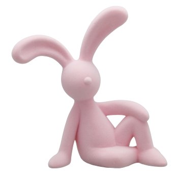Dekohase JEFFREY, sitzend, geflockt, 28x16x38cm, hellrosa