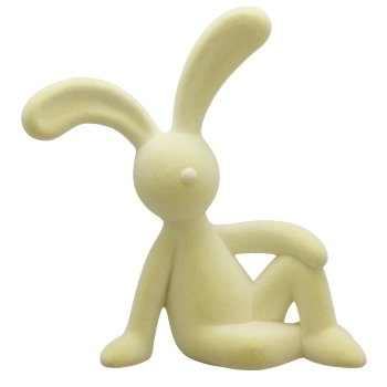 Dekohase JEFFREY, sitzend, geflockt, 28x16x38cm, hellgelb