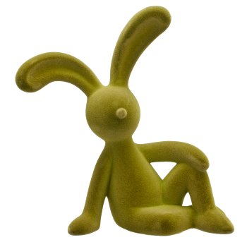 Dekohase JEFFREY, sitzend, geflockt, 28x16x38cm, grün