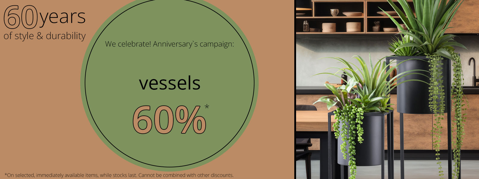 60% on vessels